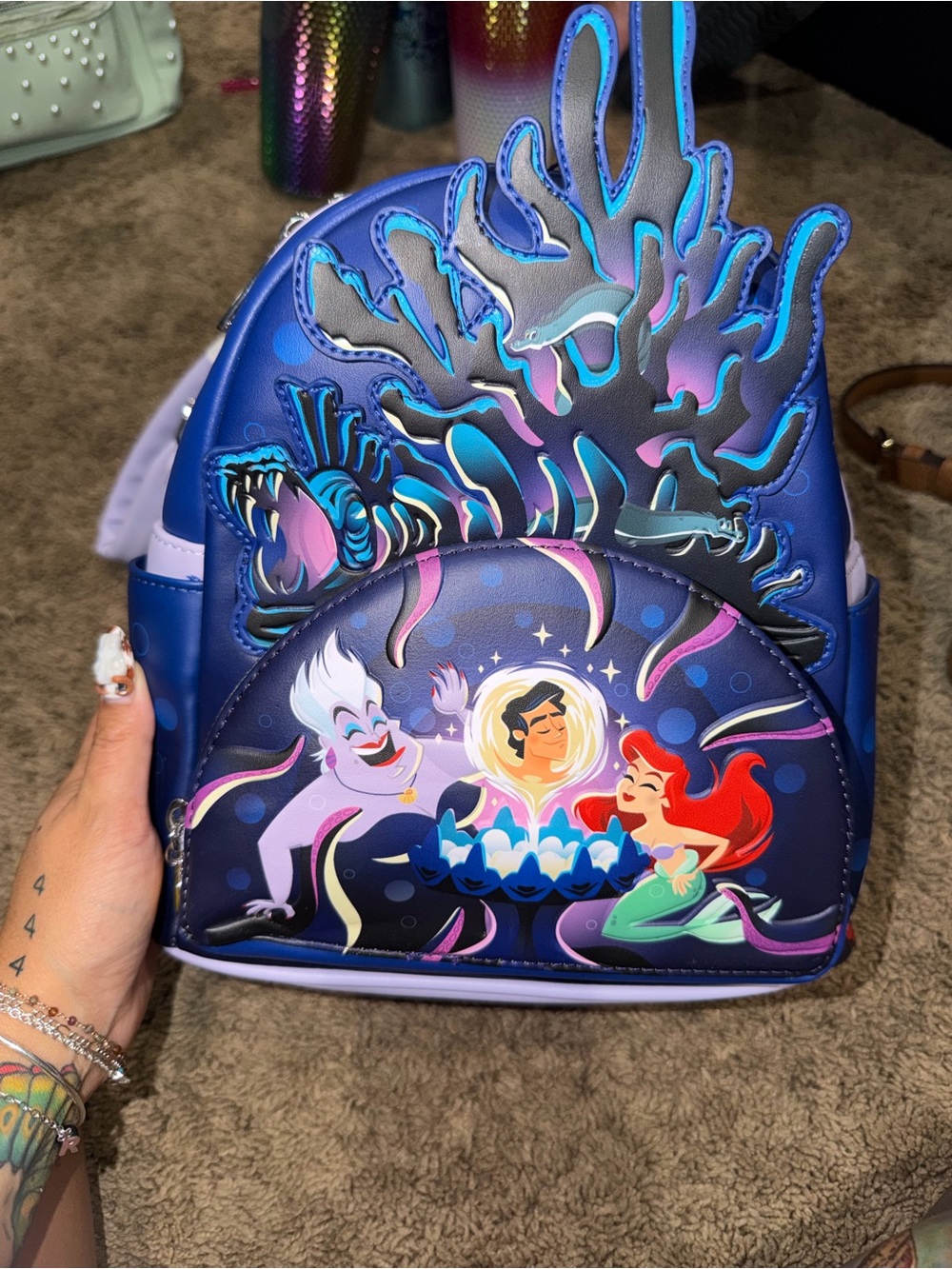 Disney The Little Mermaid loungefly backpack and wallet
